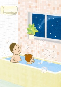 浴室暖房乾燥機なるほど読本画像流れ星に願いをこめてイラスト_S